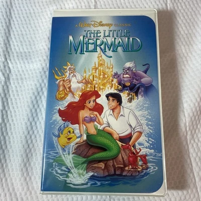 Оригинальный винтажный чехол-раскладушка 1990 года с запрещенной обложкой The Little Mermaid на видеокассетах Disney - Изображение 1 из 4