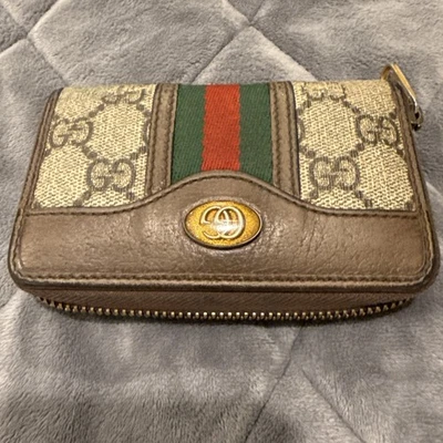 Estuche para monedas GUCCI, cuero, multicolor, estampado integral, para mujer, 597613 Foto 1 de 4