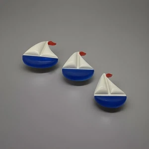 Homco Incorporated Sail Boat Wall Decor 7602 Blue And White 3 Pieces In Total - Picture 1 of 12
