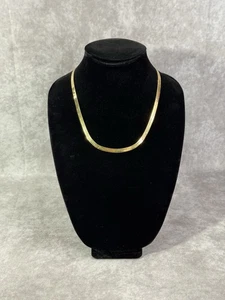 20" 5.4mm Solid 10K Italian Yellow Gold Herringbone Necklace Chain 11.6 Grams - Picture 1 of 18