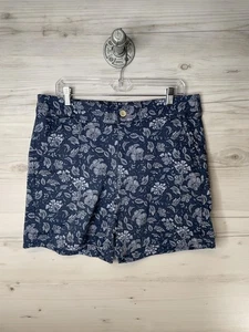 JACHS pantaloncino ragazza donna XL blu navy stampa floreale elasticizzato zip tasche a mosca - Foto 1 di 10