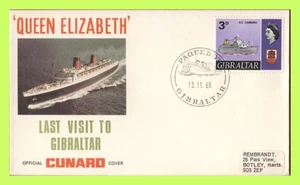 Gibraltar 1968 Queen Elizabeth Last Visit to Gibraltar paquebot cover - Picture 1 of 1