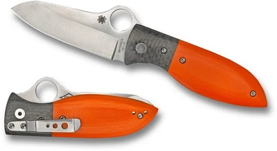 Spyderco C184GPOR Firefly Peter Carey 2.74" VG10 Plain Blade, Orange G10 Handles - Image 1 of 4
