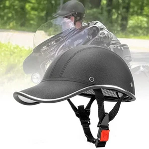 Medio casco de motocicleta gorra de béisbol media cara anti-UV seguridad casco cascos hombres - Imagen 1 de 18