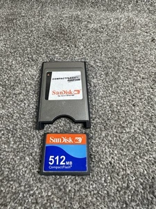 Flash compact 512 Mo SanDisk CF + adaptateur PC ATA = 512 Mo disque flash PCMCIA pour Janome - Photo 1 sur 3