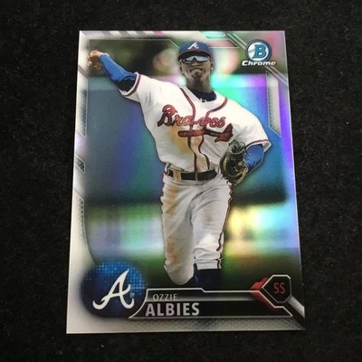 2016 Bowman Chrome Prospects Refractor #BCP110 Ozzie Albies #373/499 ATL Braves - Image 1 of 3