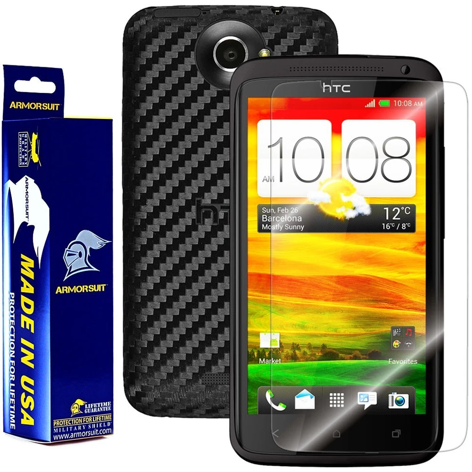 ArmorSuit MilitaryShield HTC One X Screen Protector + Black Carbon Fiber Skin - Image 1 of 4