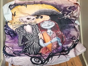 Nightmare Before Christmas Tapestry Jack & Sally Nylon Wall Hanging 51 x 59" - Picture 1 of 2