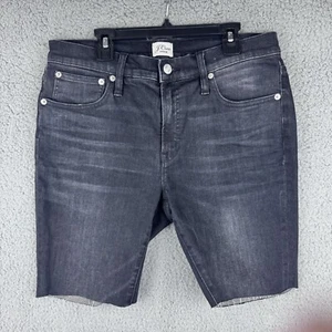 J Crew Shorts Men Size 30 Black Washed Denim Raw Leg End Slimming Casual - Picture 1 of 13