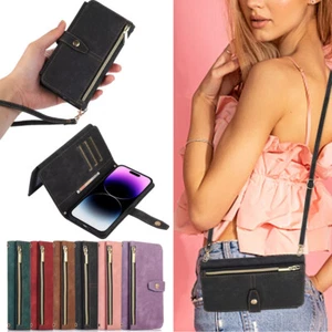 Handykette für Samsung HandyHülle klapp SchutzTasche Case mit Band zum Umhängen - Bild 1 von 16