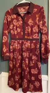 ModCloth Womens Dress -size 0 - Floral Print - Pleated Skirt - Picture 1 of 7