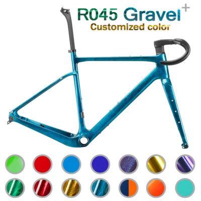 AIRWOLF Gravel Carbon Fiber Bike Fahrradrahmen Road Bicycle Disc Brake 700*45c - Bild 1 von 4
