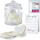 Iridescent Baby Shower Decorations, Wishes For The Baby Jar with 50 Heart Sha...