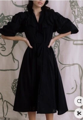 Vestido Palm Noosa Talla AU 8 / US 4 Stella Midi Negro Cinturón Manga Larga Foto 1 de 4