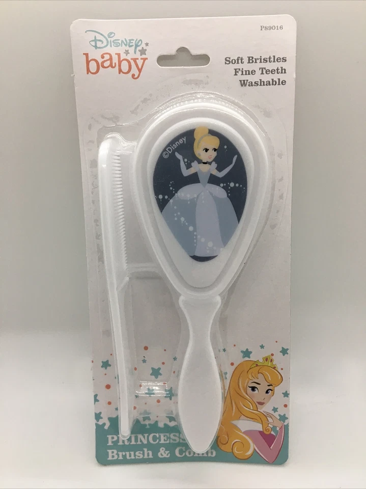 Disney Princess Baby Soft Brush w/ Comb Set Cinderella Blue Dress New Free Ship - Image 1 of 4
