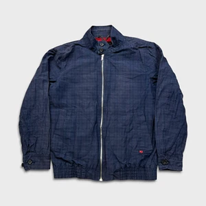 Chaqueta cortavientos Marc by Marc Jacobs para hombre azul medio cremallera completa a cuadros bombardero - Imagen 1 de 9
