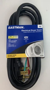 Eastman Appliance 10 Fuß 4-Draht Trocknerkabel 30 Amp passt den meisten Trocknern 10/4 Stärke Draht - Bild 1 von 7