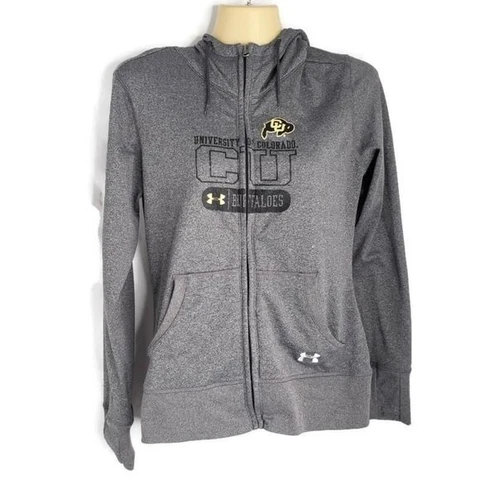 Under Armour Jacket Women's CU Buffaloes Hoodie Jacket Gray Lightweight Size M Cover