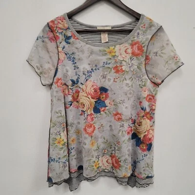 Top Sundance Mujer Malla Floral En Capas Talla M Gris Artístico Bloomcore Femenino Foto 1 de 4