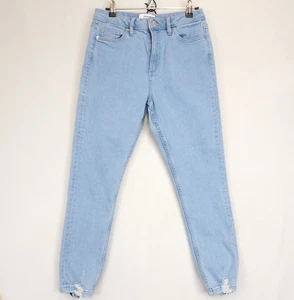 Miss Selfridge Petites Denim Skinny Pants Women 6 Distress Hem Light Blue Jeans - Picture 1 of 11