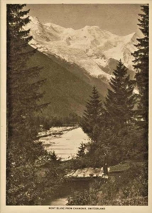 1913 Mont Blanc Chamonix Switzerland Photogravure Print Mentor Vintage - Picture 1 of 1