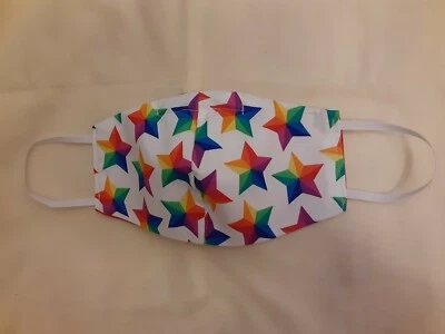 CORBATAS ELÁSTICAS "RAINBOW STAR" - MASCARILLA FACIAL REUTILIZABLE PARA ADULTOS CON ALAMBRE NASAL Y FILTRO  Foto 1 de 3