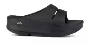 *Brand New* OOFOS OOmega OOahh Stacked Heel Women’s Slide Sandals Size 8 -Black - Picture 1 of 11