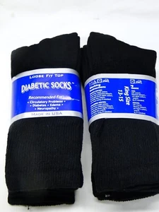 Calcetines 6pr GRANDES Para Hombre Calce Suelto Diabético Crew Negros 13-15 - Imagen 1 de 1