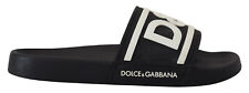 DOLCE & GABBANA Sandals Slides Black Rubber D&G Logo Shoes EU43 / US10 $360