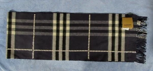 NEW Burberry 100% Cashmere Giant Scarf Dark Charcoal Blue with Rhinestones - Picture 1 of 21