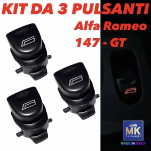 KIT DA 3 PULSANTI ALZAVETRO ALFA ROMEO 147 GT TASTO FINESTRINO CON SIMBOLO - Picture 1 of 7