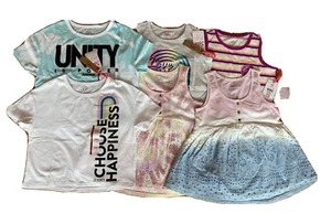 NEW GIRL JUSTICE size 10 lot of 6 summer tops babydoll t-shirt tank top - Picture 1 of 12