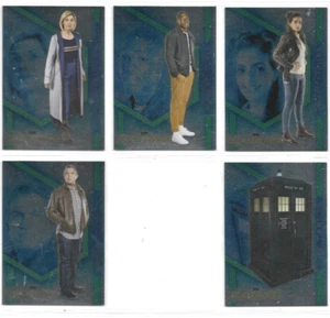 Doctor Who Series 11 y 12 Edición del Reino Unido - Juego de 5 cartas de espejo de personaje casi nuevo - Imagen 1 de 2