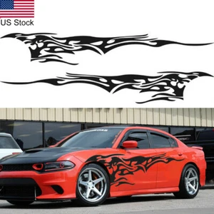 For Dodge Charger Black Sport Fire Car Body Side Door Fender Vinyl Decal Sticker - Picture 1 of 10