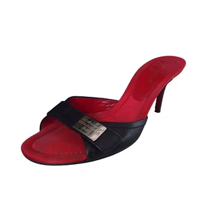 Dolce&Gabbana Black All Leather High Heels Mule Sandals Size EU 37.5 UK 4.5 - Picture 1 of 14