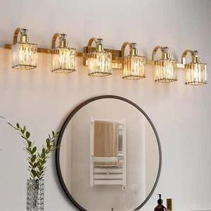 Bathroom Vanity Light Fixtures Modern Crystal Vanity Light Fixtures Over Mirror - Picture 1 of 28