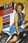 Plaque Sexy Pin Up - Best Garage For Motorcycles  / Deco Usa Vintage - 30X20 Cm