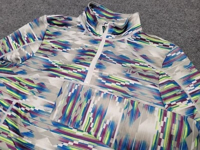 Chaqueta Fila Track Mujer M Muy Colorida Estampado Azteca 1/4 Cremallera Deportiva Informal Foto 1 de 4