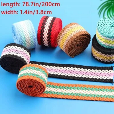 2M Rayas Lona Cintas Cinta Correa Cinturón Bolso Mochila Coser Artesanía Disfraz Foto 1 de 4