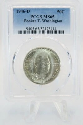 1946-D PCGS MS65 Booker T Washington BTW Half Dollar Silver Commemorative 50C  - Image 1 of 2