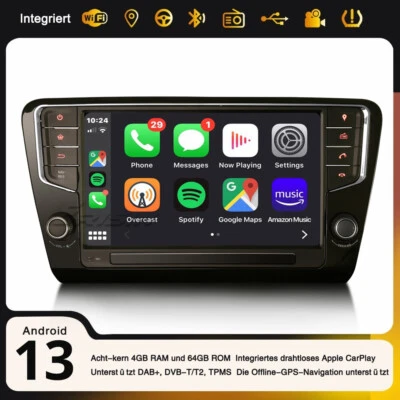 9" Android 13 Autoradio Für SKODA Octavia III 2014-2018 CarPlay Navi 64GB 8-Kern - Bild 1 von 4