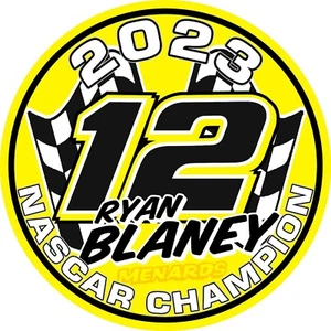 NUOVO PER 2023 #12 Ryan Blaney CHAMPION Adesivo Racing Decalcomania SM-XL Vari colori - Foto 1 di 4