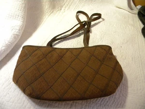 Schultertasche Liz Claiborne 100% Baumwolle braun / TOP ZUSTAND - Bild 1 von 5