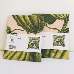 2 IKEA Cushion Cover 20" x 20" Indoor Outdoor Pink W/ Green Melon Pattern H-418 - Picture 1 of 6