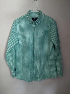 Vineyard Vines Boys 16 Whale Shirt Seafoam Green Cotton Long Sleeve Button Up - Picture 1 of 9