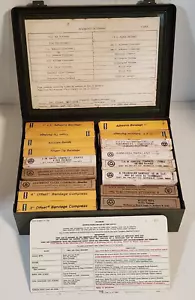 Caja de primeros auxilios de metal Bell System-C de colección década de 1940 con contenido verde - Imagen 1 de 18