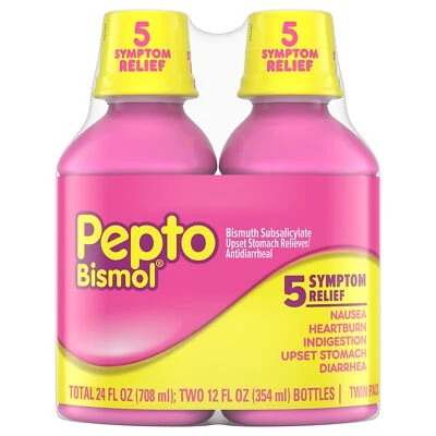 Pepto Bismol Liquid for Nausea Heartburn Indigestion Upset Stomach and Diarrh... - Image 1 of 4