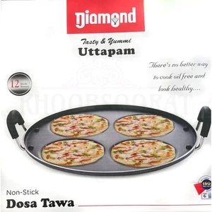 DIAMANTE ANTIADHERENTE HUEVO/PANQUEQUE/OMLETTE/UTHAPPAM/MULTI-TODO USO SARTÉN/TAWA 32 cm - Imagen 1 de 4
