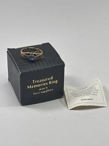 Vintage Avon Treasured Memories Ring w/ Blue Stone (Size 6) Faux Sapphire New - Picture 1 of 7