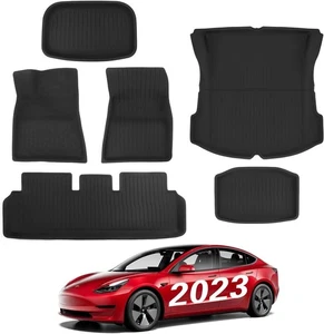 6Pcs Floor Mats For Tesla Model 3 2021-2023 Full Set Interior Trunk Liners XPE - Picture 1 of 7